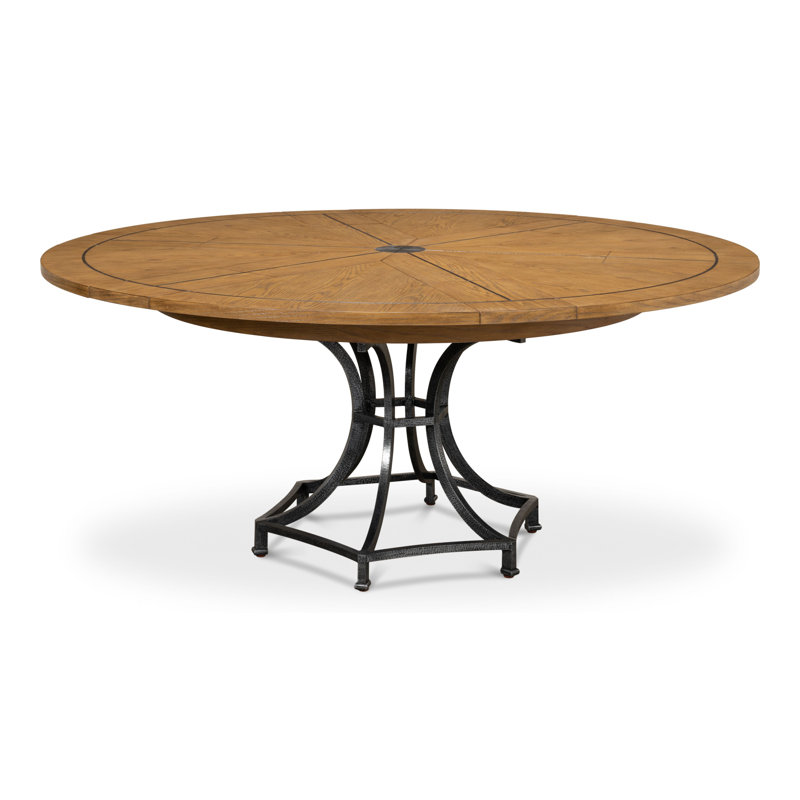 Gracie Oaks Extendable Round Solid Wood Dining Table & Reviews | Wayfair